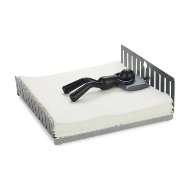 DRŽAČ ZA SALVETE NAP , SREBRO/CRNO METAL/PLASTIKA 