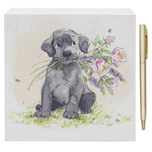 BLOK ZA PORUKE DOG WITH FLOWERS 