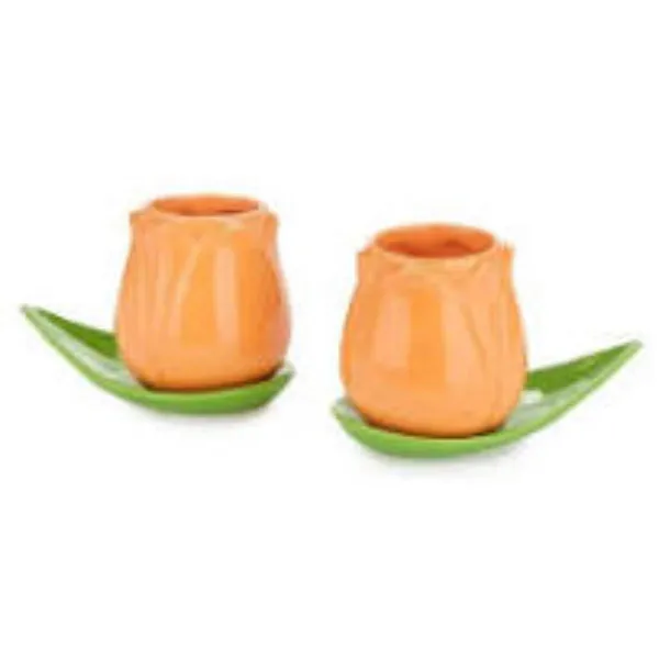 ŠOLJE ZA KAFU SET ,Tulip,orange,x2,ceramic 