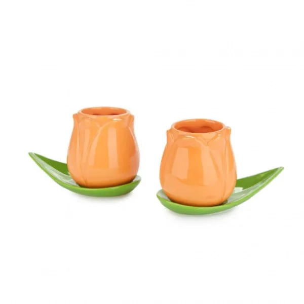 ŠOLJE ZA KAFU SET ,Tulip,orange,x2,ceramic 