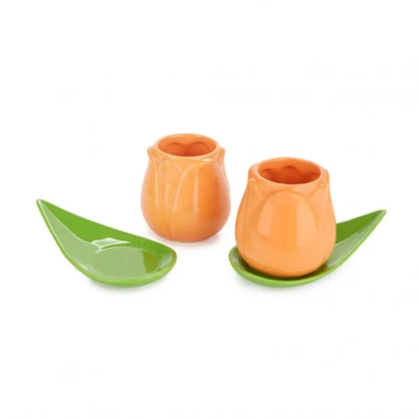ŠOLJE ZA KAFU SET ,Tulip,orange,x2,ceramic 