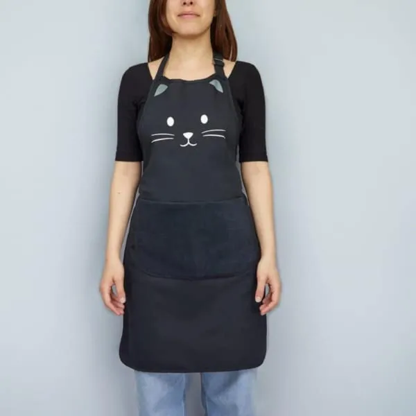 KUHINJSKA PREGACA,Kitty,black,80 cm,polyester 