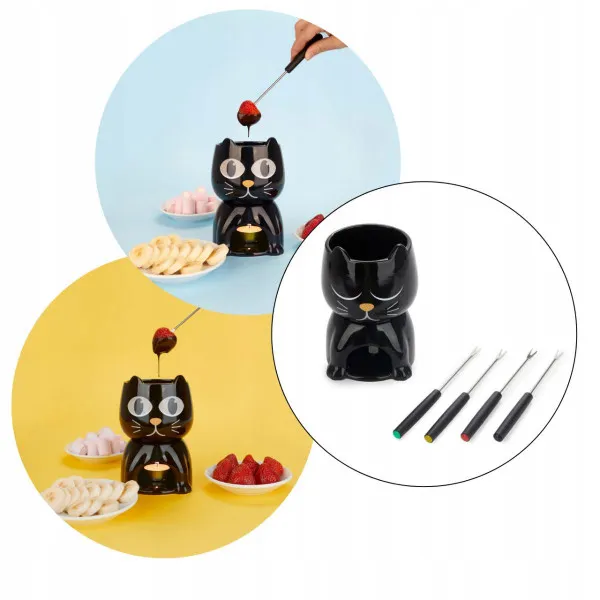 FONDU ZA COKOLADU,Wake Cat,350 ml,black,ceramic 