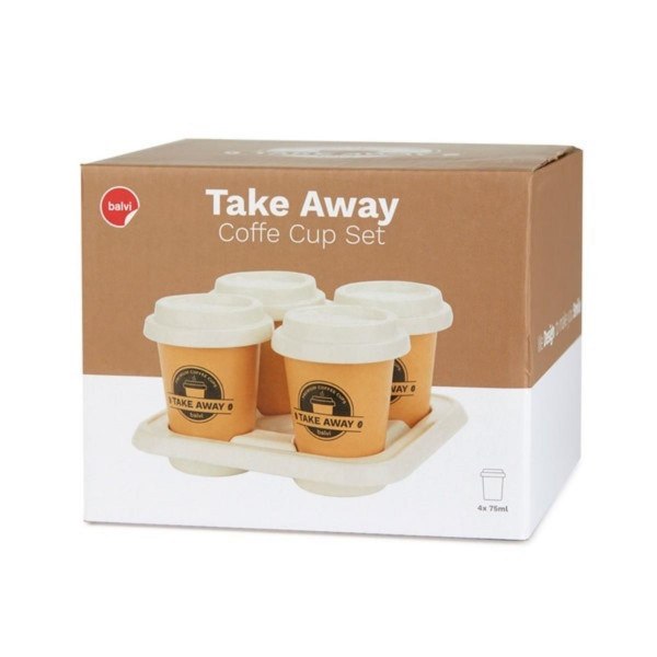 ŠOLJE ZA KAFU SET ,Take Away,brown,porcelain 