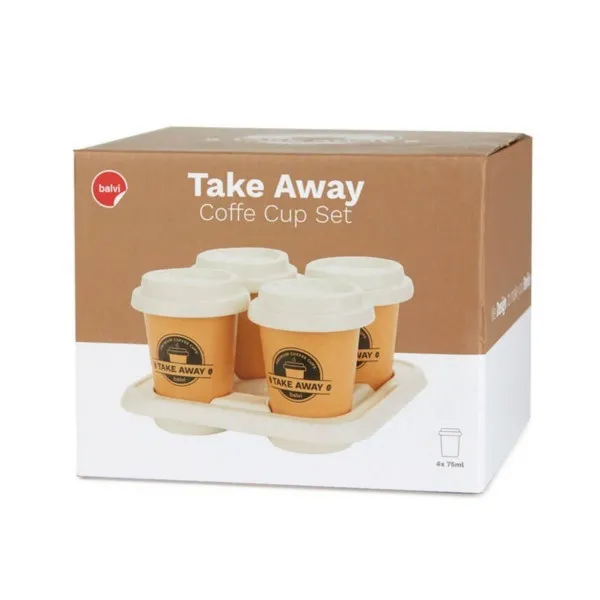 ŠOLJE ZA KAFU SET ,Take Away,brown,porcelain 