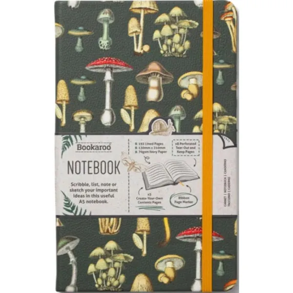 NOTES BOOKAROO A5 JOURNAL- BOTANICAL MUSHROOM 