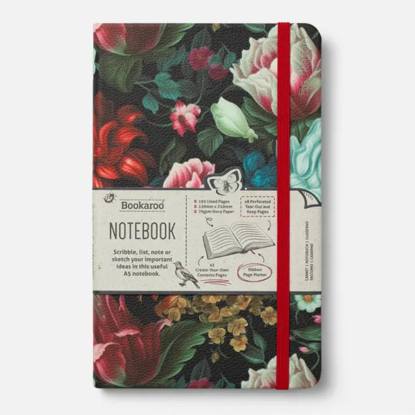 NOTES BOOKAROO A5 JOURNAL -DARK FLORAL 