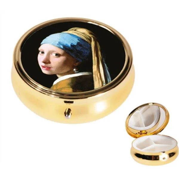 KUTIJA ZA TABLETE OKRUGLA VERMEER, PEARL EARRING 