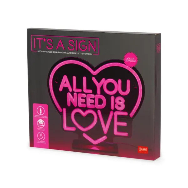 NEONSKI ZNAK ALL YOU NEED IS LOVE 