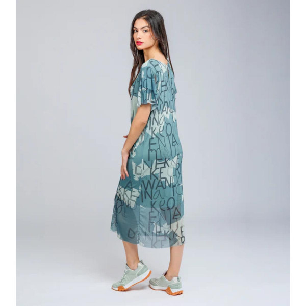 MIDI HALJINA KRATKIH RUKAVOVA -ZELENA - L/XL 40278-201 