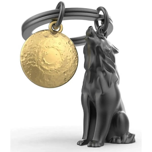 PRIVJESAK ZA KLJUČEVE-METAL- Animal  -Wolf with Moon 