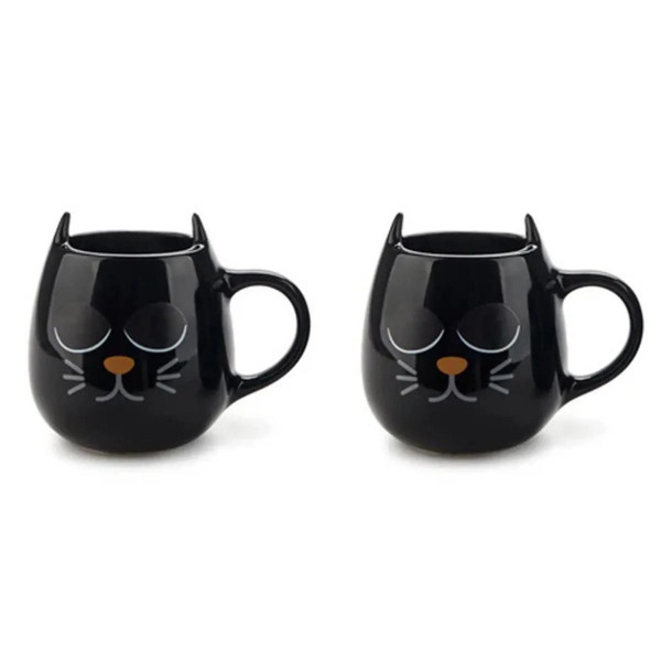SET ŠOLJICA ZA KAFU WAKE CAT X2 BLACK KERAMIKA 