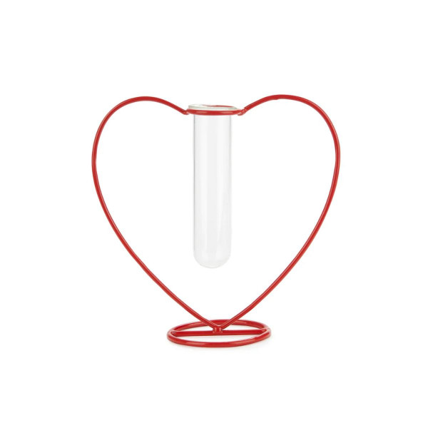 VAZA LOVE SILHOUETTE RED 15CM METAL/GLA 