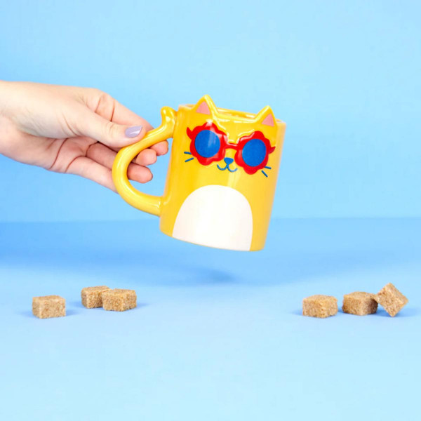ŠOLJA COOL CAT YELLOW 350 ML KERAMIKA 
