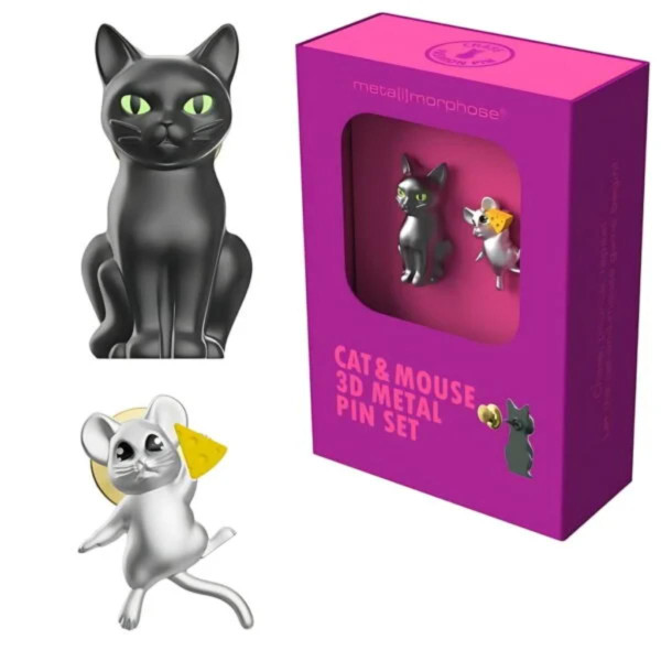 MODNI PIN – SET OD 2 PINA – MAČKA I MIŠ U POTJERI 