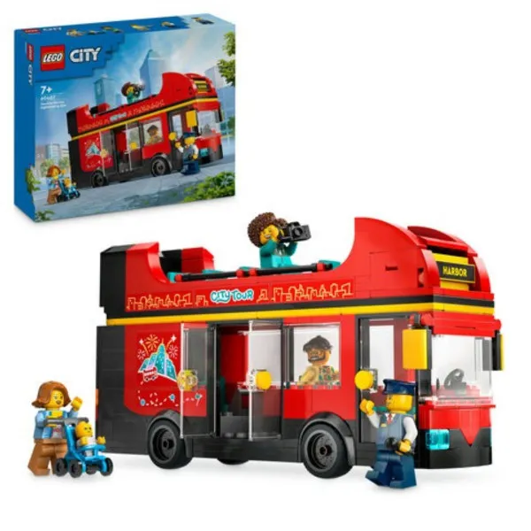 LEGO CRVENI DVOSPRATNI AUTOBUS ZA RAZGLEDANJE GRADA 