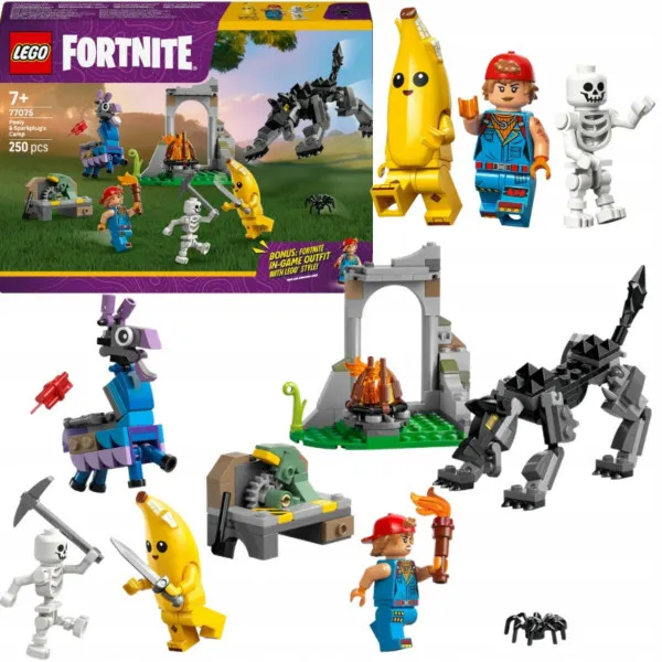 LEGO FORTNITE PEELY I SPARKLUG U KAMPU 7+ 