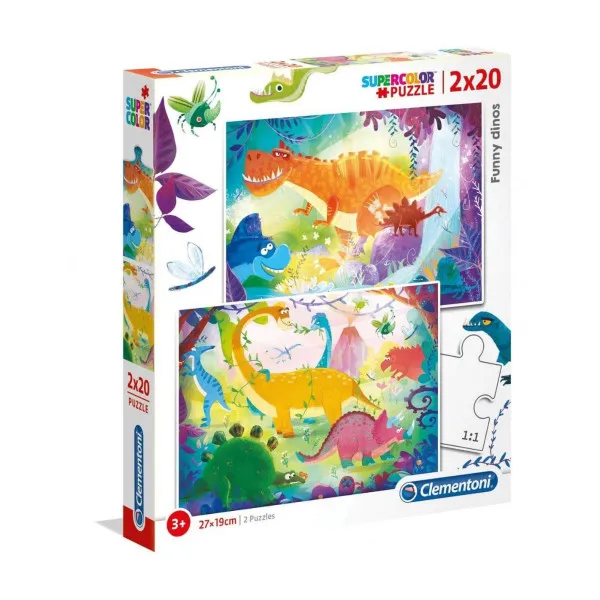 PUZZLE 2X20 FUNNY DINOS 