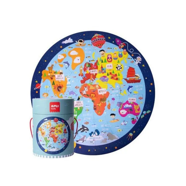 PUZZLE KRUG MAPA SVIJETA 