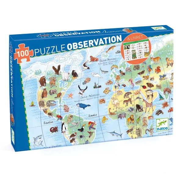 PUZZLE - World’s animals 100 pcs + leaflet DJ07420 