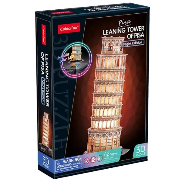 CUBIC FUN PUZZLE LEANING TOWER OF PISA NIGHT 