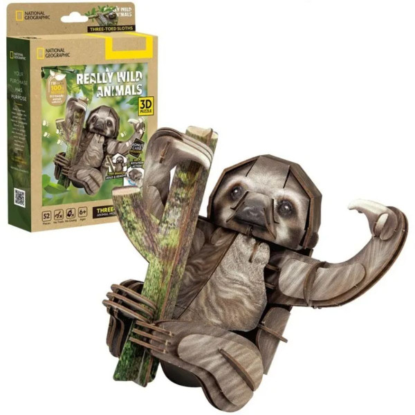 PUZZLE CUBIC FUN THREE TOED SLOTHS 