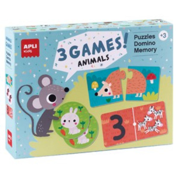IGRE 3U1-PUZZLE,DOMINE,MEMORIJE ŽIVOTINJE 