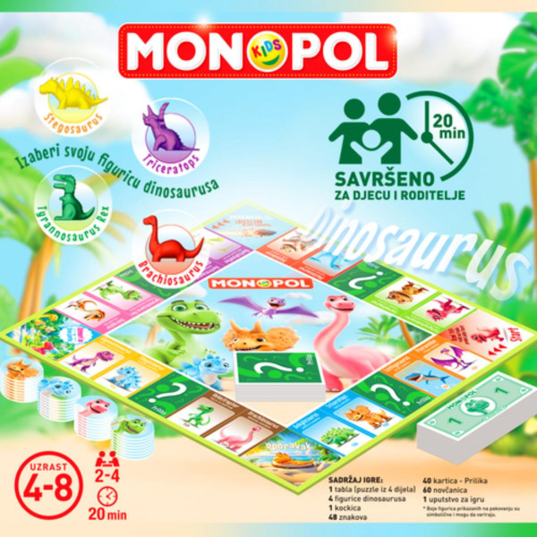 MONOPOL KIDS-DINOSAURUS 