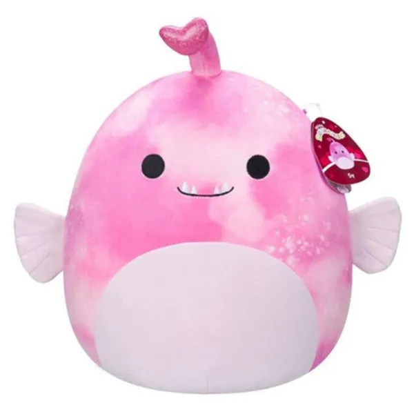 SQUISHMALLOW 12CM SY ROZA TIE DYE RIBA UDIČARKA SA SRCEM 
