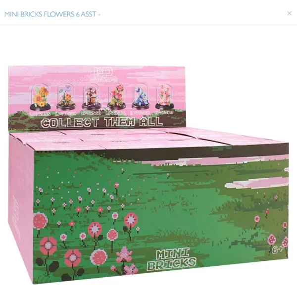 MINI KOCKE-SLAGALICE FLOWERS 6 ASST 