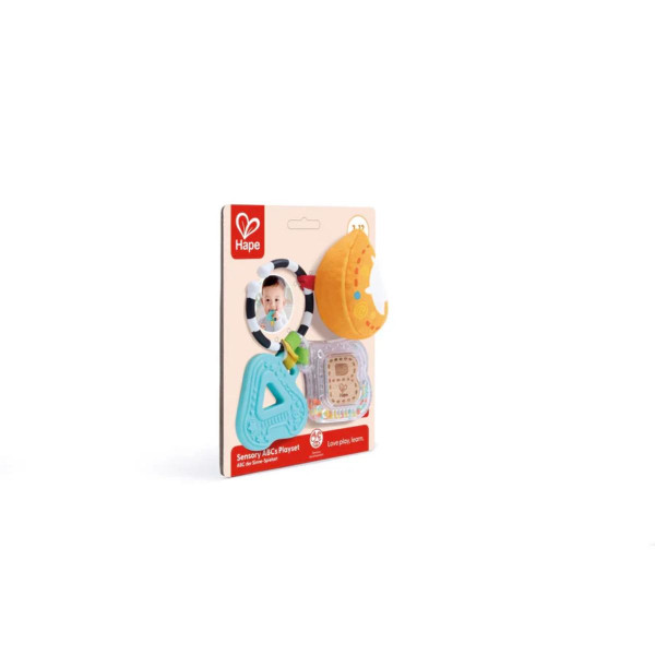 Hape baby ABC set zvečka, glodalica H0129 