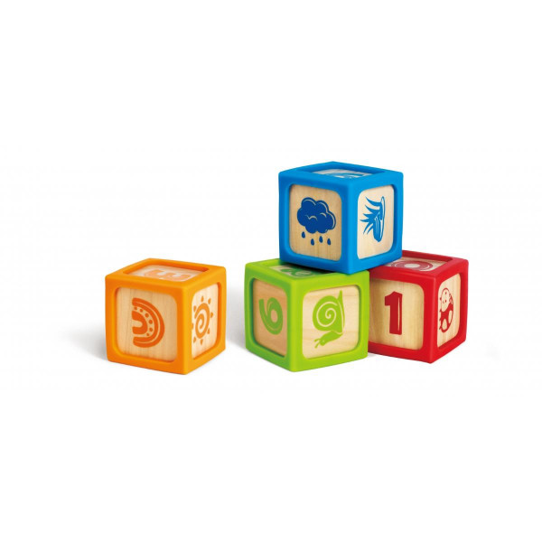 Hape drvene kocke sa silikonskim ivicama 4/1 H0132 