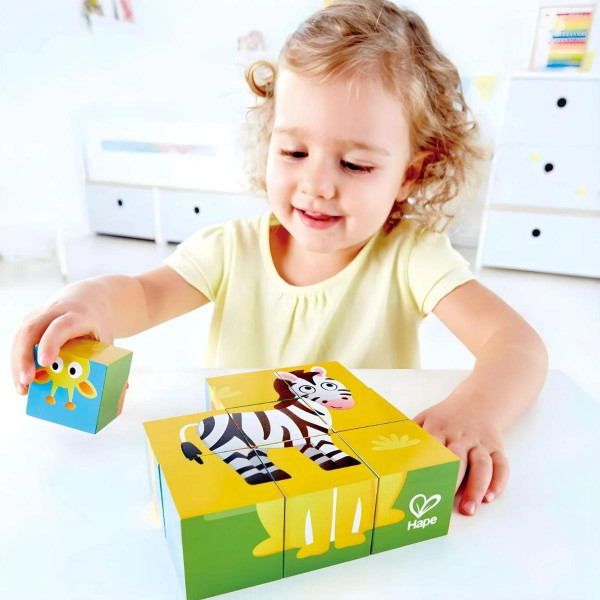 Hape puzzle kocke 6 slika Jungle H1619 