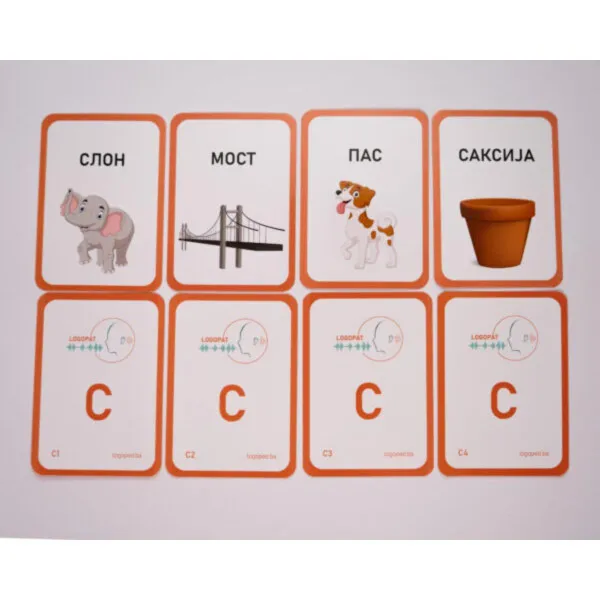 LOGOPEDSKE KARTICE-SLOVO S-ĆIRILICA 