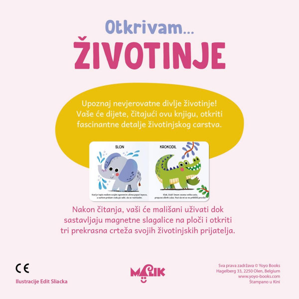 KNJIGA I MAGNETNE SLAGALICE-ŽIVOTINJE 