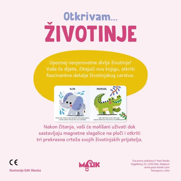 KNJIGA I MAGNETNE SLAGALICE-ŽIVOTINJE 