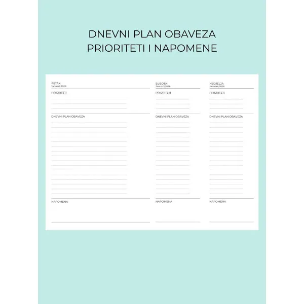 PLANER ROZE BIJELI MODA I TAKO TO 