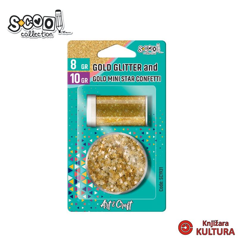 KRAFT S-COOL GLITER ZLATNI+KONFETE SC1931 