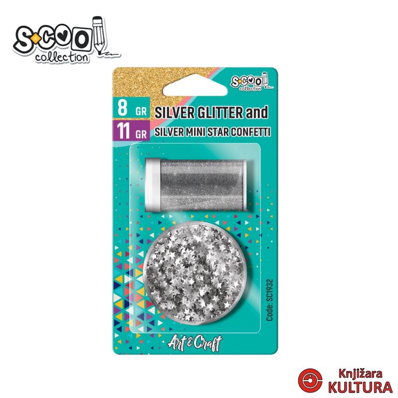 KRAFT S-COOL GLITER SREBRNI+KONFETE SC1932 