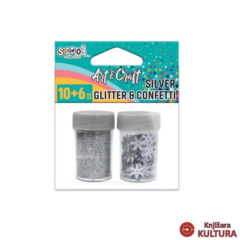 KRAFT UKRASNI GLITER KONFETI SILVER SC2593 