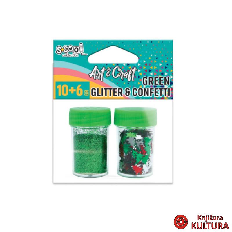 KRAFT UKRASNI GLITER KONFETI GREEN SC2594 