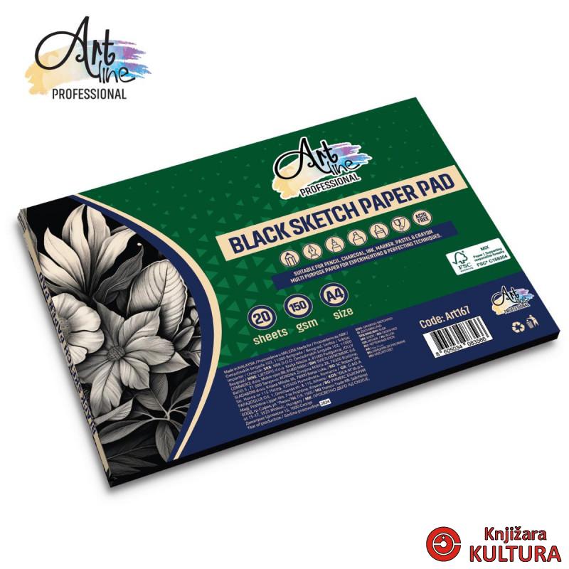 BLOK ZA SKICIRANJE A4 20L.150GSM BLACK SPIR. LANDSCAPE ART167 
