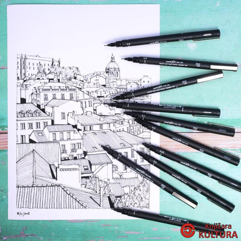 MARKER UNI PIN 01-200 BLACK 