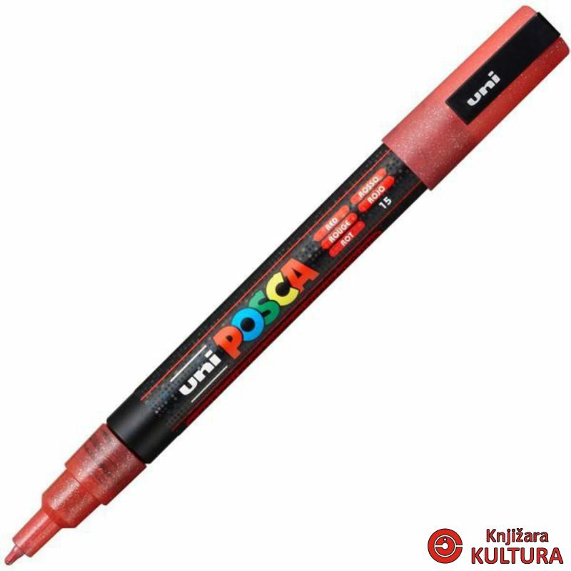 MARKER UNI PC-3ML POSCA GLITER CRVENI 