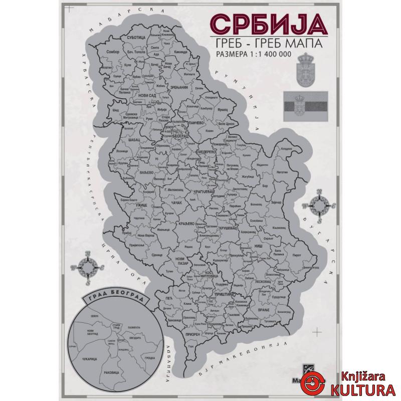 GREB GREB MAPA SRBIJE 