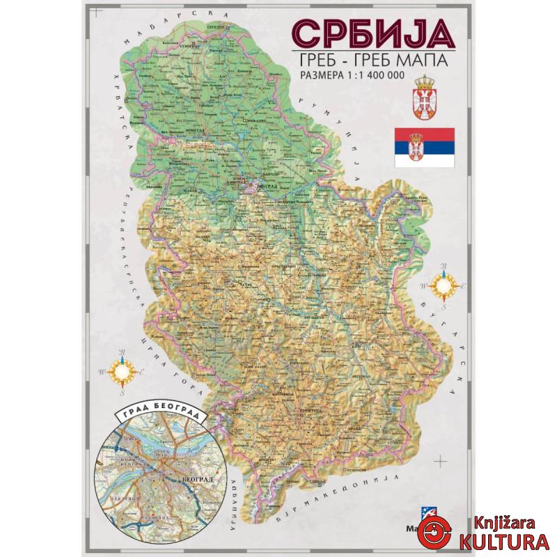 GREB GREB MAPA SRBIJE 