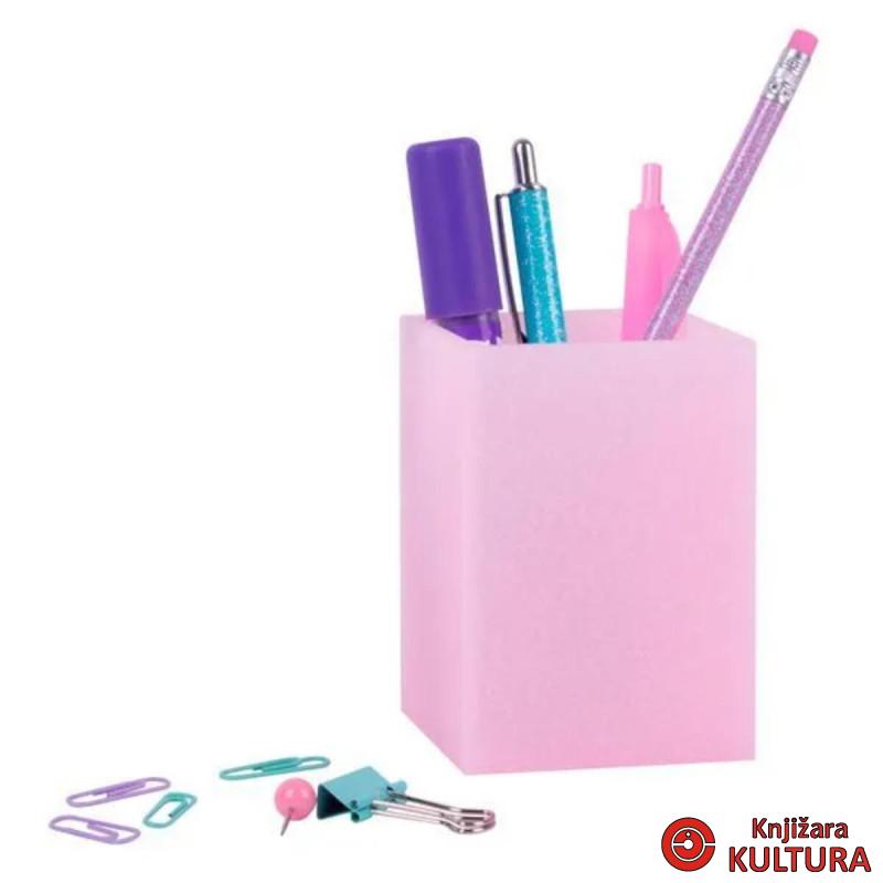 ČAŠA ZA OLOVKE SILIKONSKA GLITTER PINK  # 