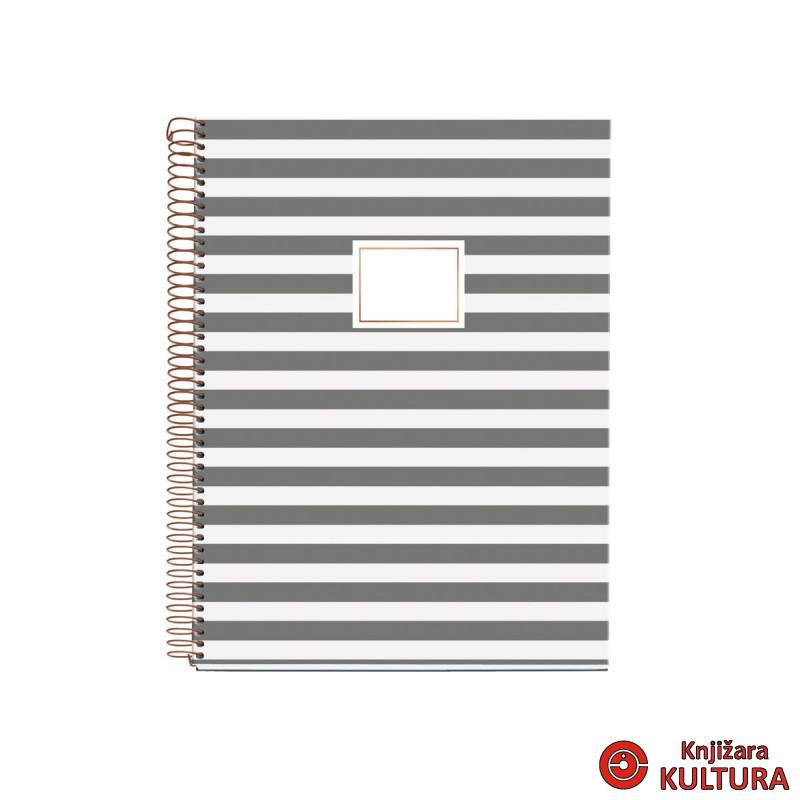 SVESKA A4 120 SQU STRIPES ROSE GREY MR 