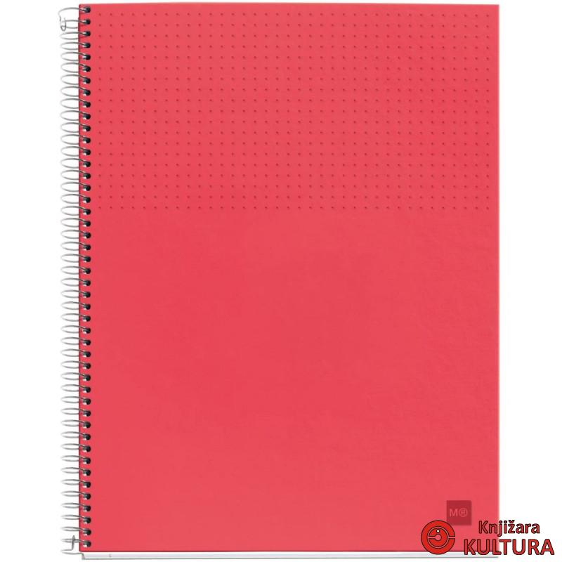 SVESKA SPIRALA A4 80 KARO 90G PP CORAL NORDIC MR 