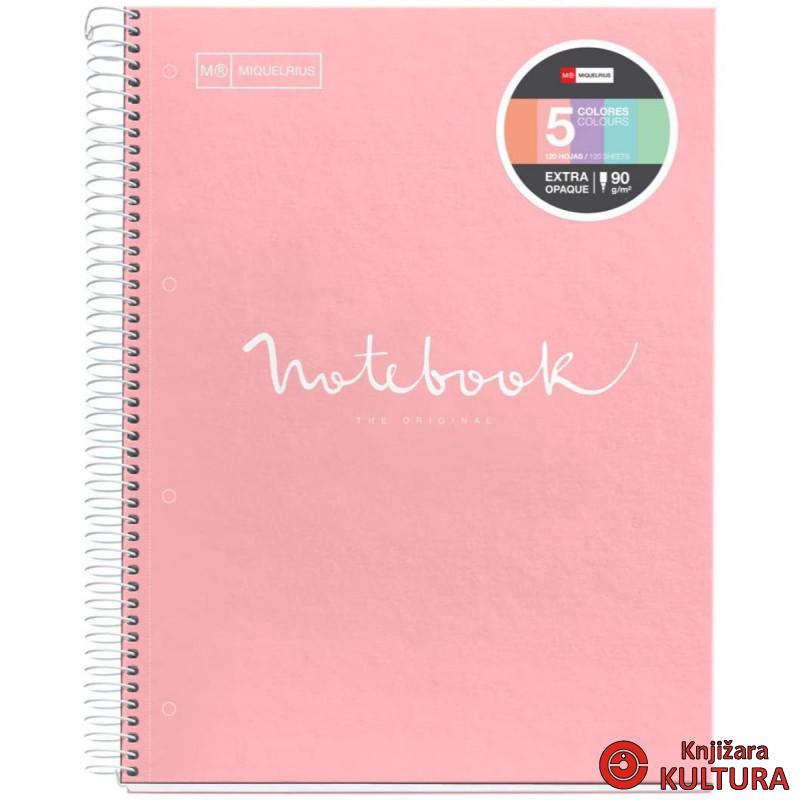 SVESKA SPIRALA A5 120 KARO 90G PP EMOTIONS ROSA MR 